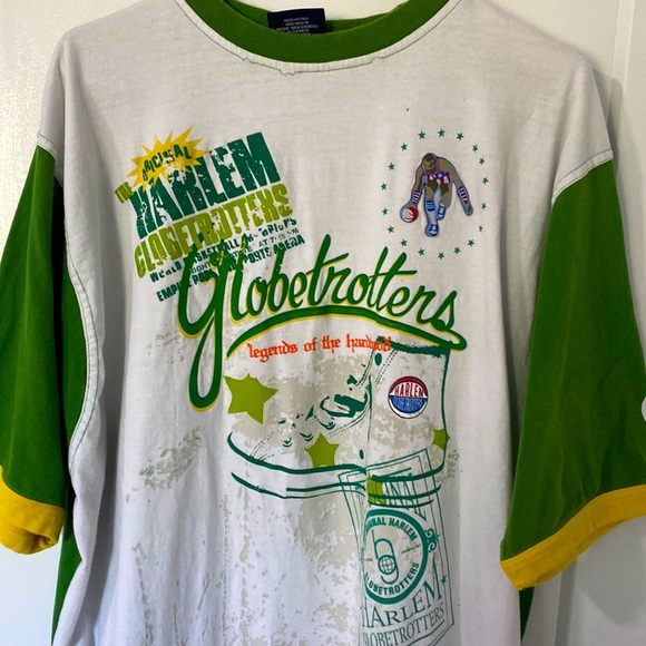 Vintage Y2K Harlem Globetrotters Platinum FUBU Ringer Style TshirtSize XL